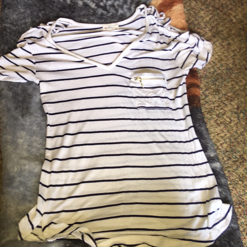 White and black shirt!